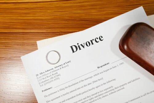 divorce papers close up